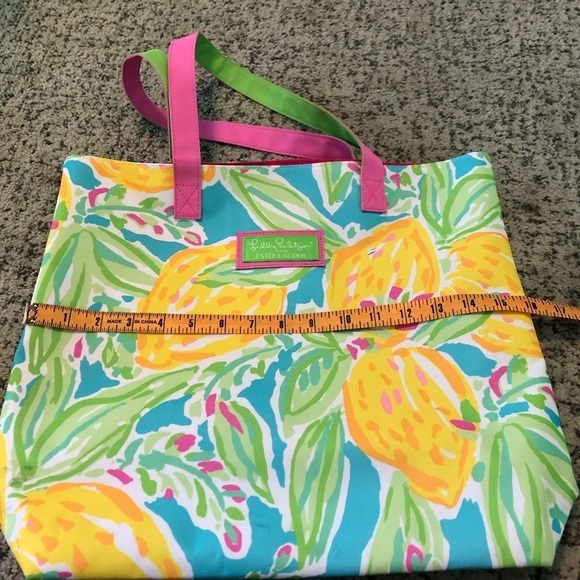 Lilly Pultizer Estée Lauder Lemon Print Tote Bag - Picture 10 of 11